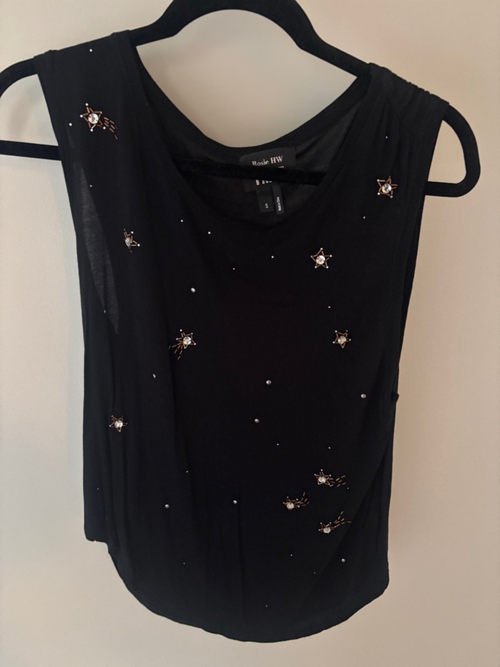 Paige Black Embellished Star Tank S